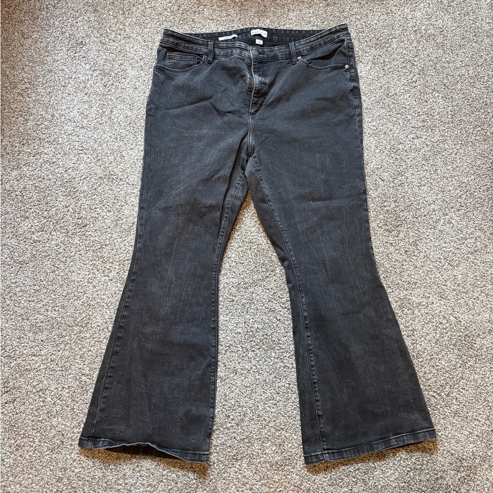 Ava & Viv Women's Washed Black Flare Jeans